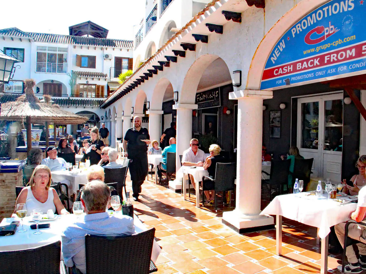 Fairways Restaurant Villamartin Plaza terrace outdoor dining march 2023 1