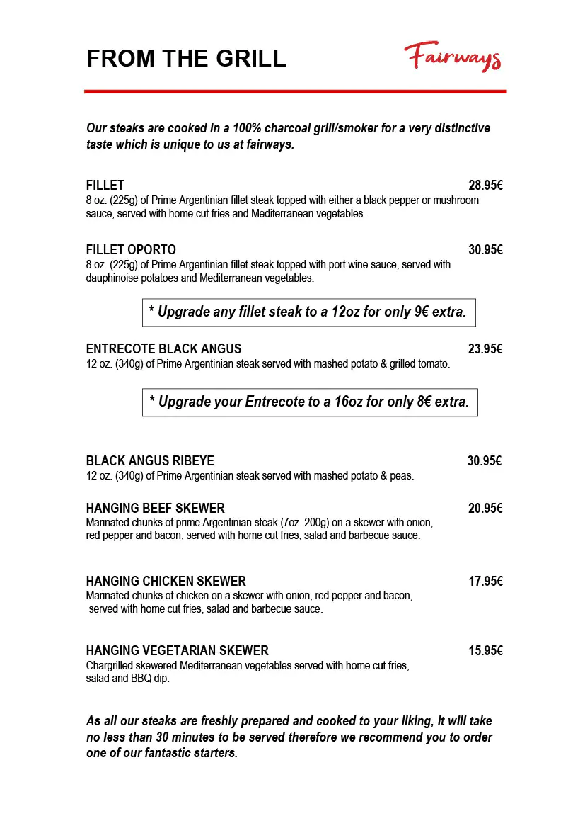 fairways villamartin menu 2